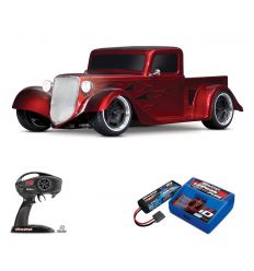 Pack Traxxas Hot Rod Truck Rouge + Chargeur + batterie 2s 5800 mAh