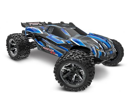 Pack Traxxas Rustler Bleu VXL 4x4 + Chargeur + batterie 3s 4000 mAh