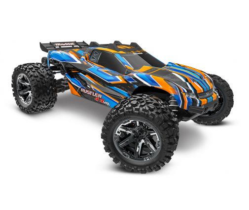 Pack Traxxas Rustler Orange VXL 4x4 + Chargeur + batterie 3s 4000 mAh